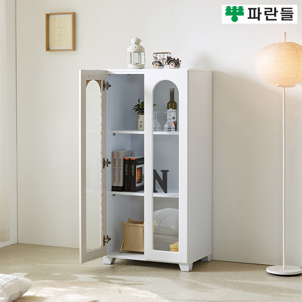 파란들가구 화이트 600 유리문장식장 다용도수납장 거실장식장 - 상세 이미지 3