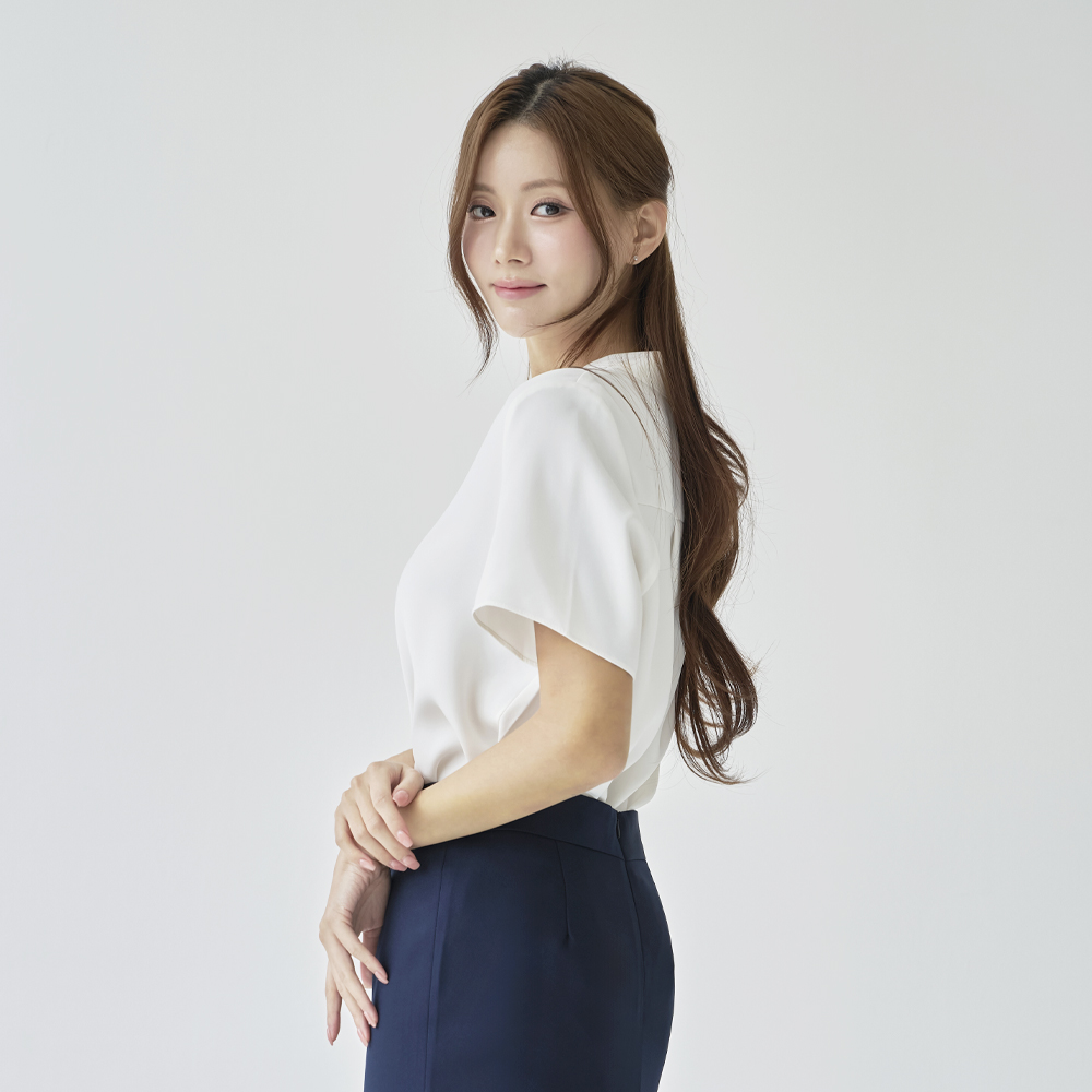 브이넥블라우스 루즈핏블라우스 V넥블라우스 [차르르] 이미지 4
