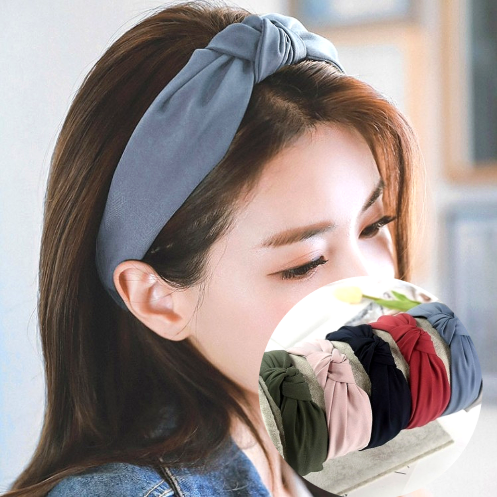 박대표마켓 반다나 매듭 터번 머리띠 무지 헤어밴드 귀안아픈 헤어터번 - 상품 이미지