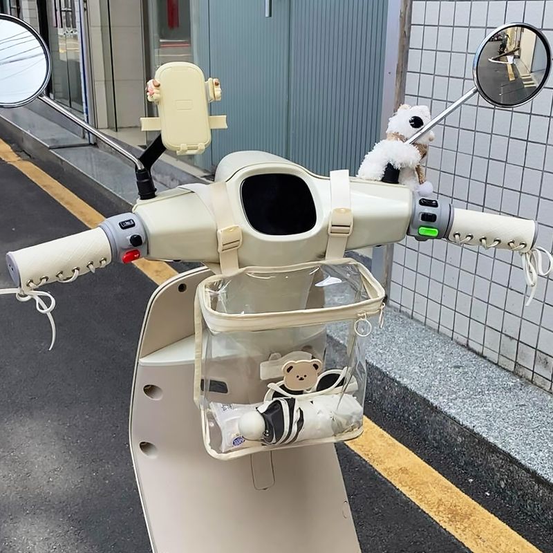 스쿠터 핸들가방 전기자전거 오토바이 투명 수납 파우치 블랙