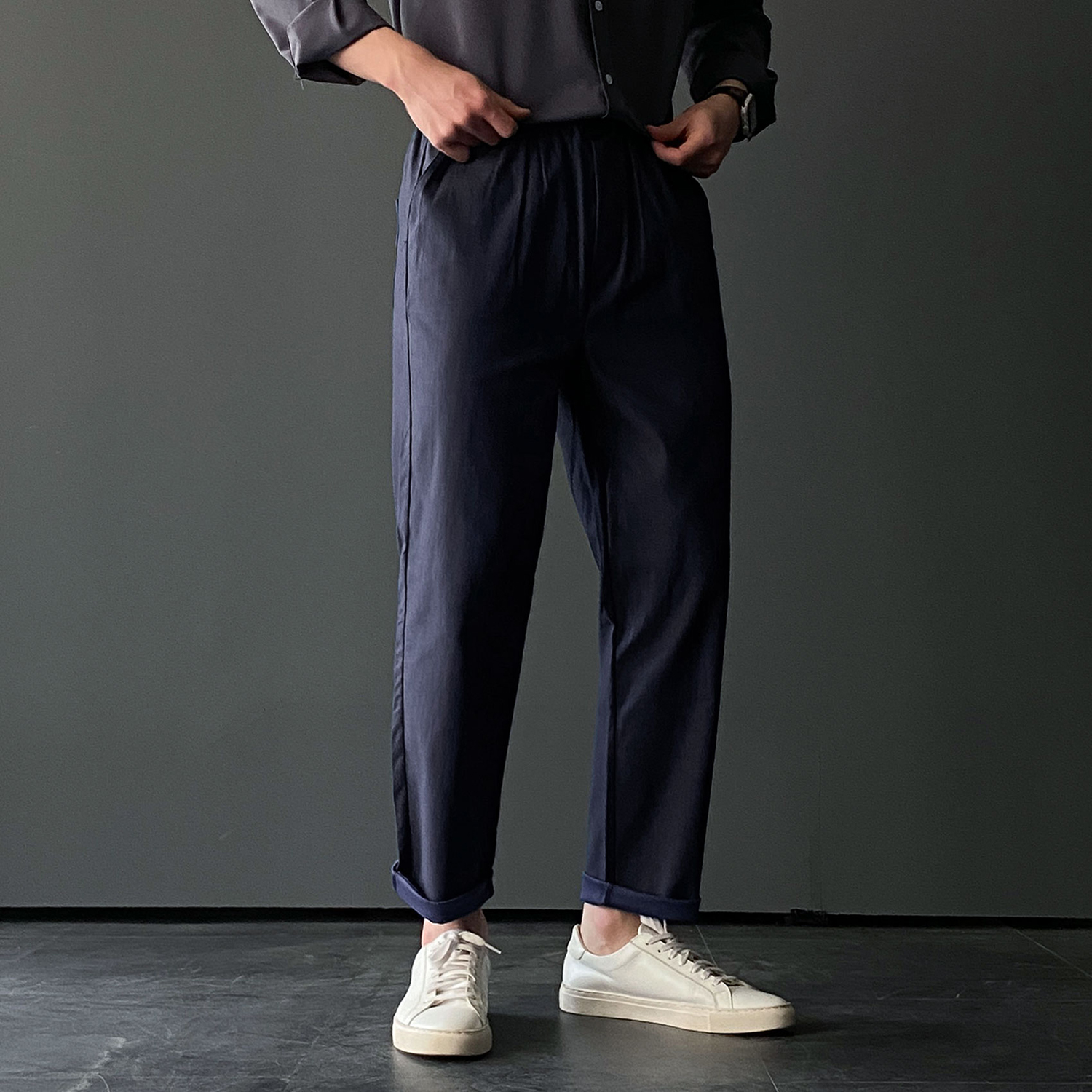 1+1 테이퍼드핏 남자스판슬랙스 치노팬츠 면바지 - 상세 이미지 3