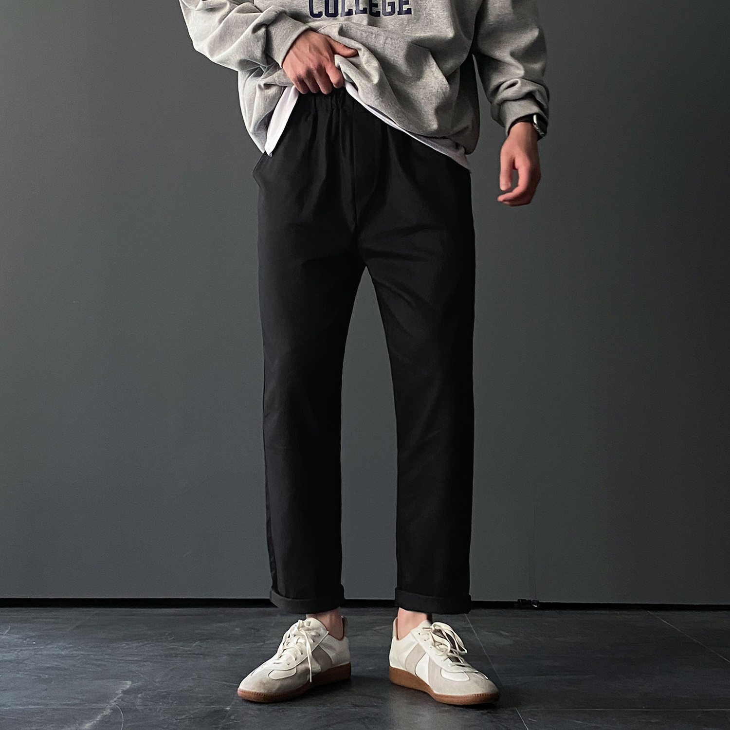 1+1 테이퍼드핏 남자스판슬랙스 치노팬츠 면바지 - 상세 이미지 4