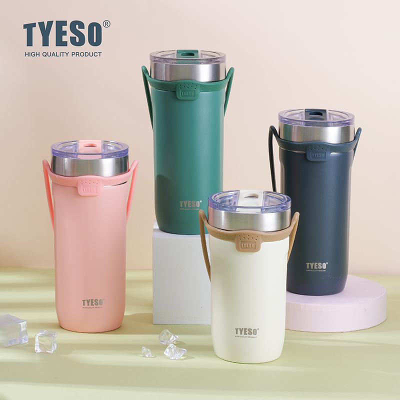 TYESO 대용량 텀블러 보냉보온 빨대텀블러 스텐 제작 손잡이텀블러 싱글 710ml, 퍼플 - 상세 이미지 4