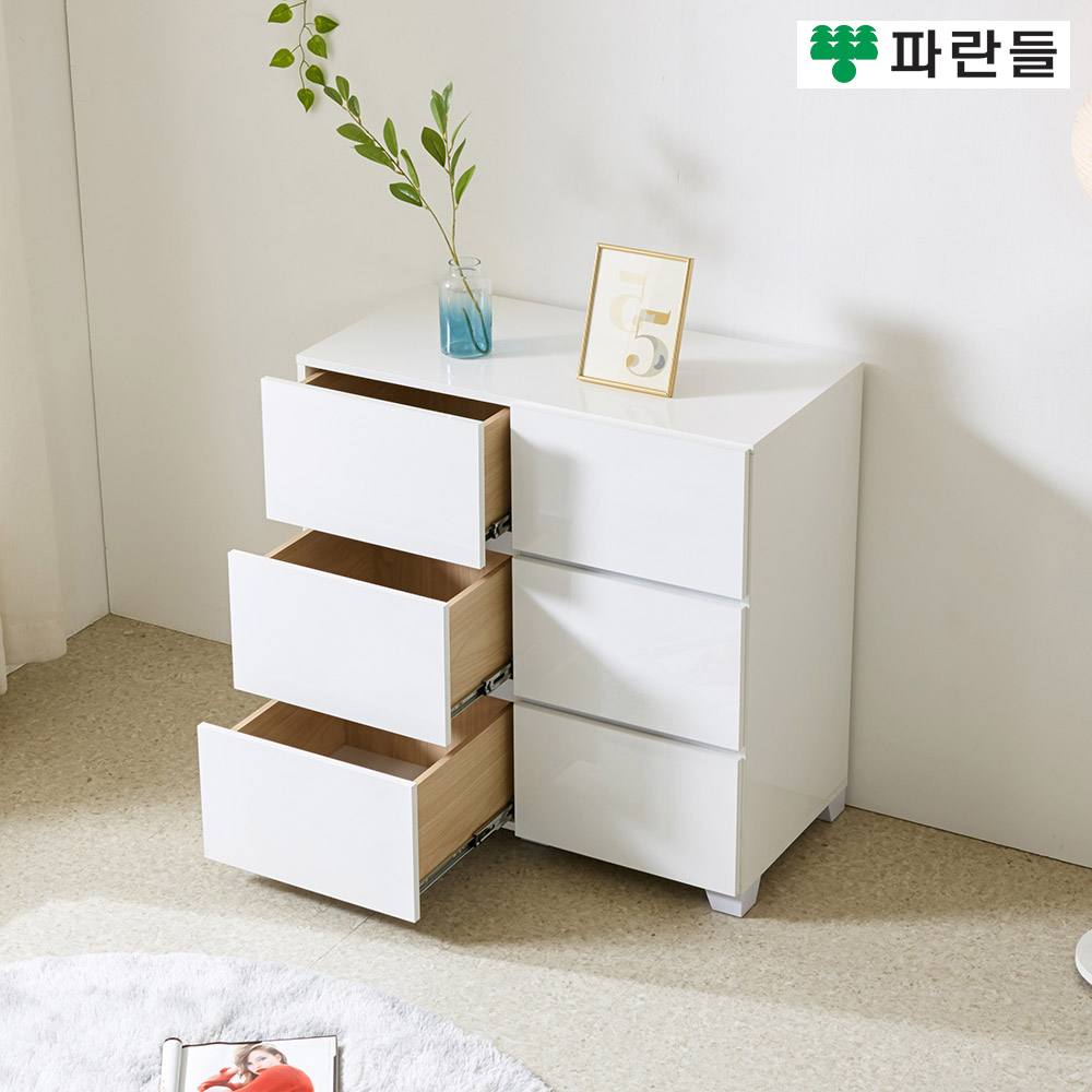 파란들가구 고광택 800 2칸 3단서랍장 와이드서랍장 수납장 - 상세 이미지 3