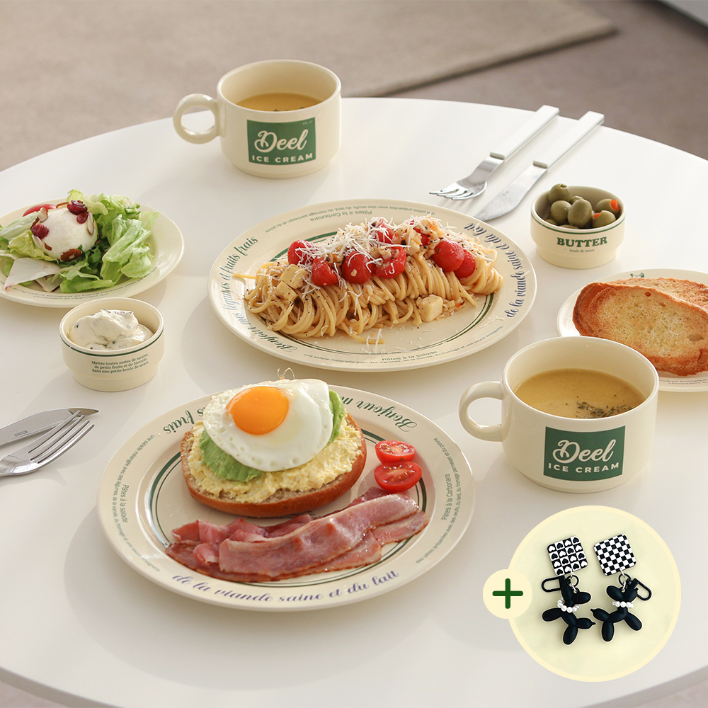 파밍스마켓 신혼부부 기념일 집들이 2인 양식 식기 그릇 홈세트 9P