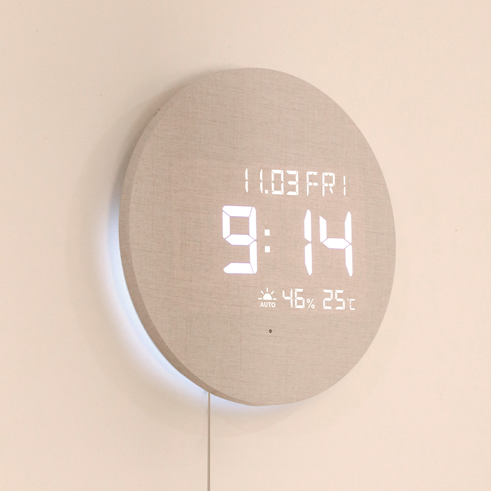아이정 선라이즈 무드등 LED 벽시계(L) 알람 디지털 감성 인테리어 시계