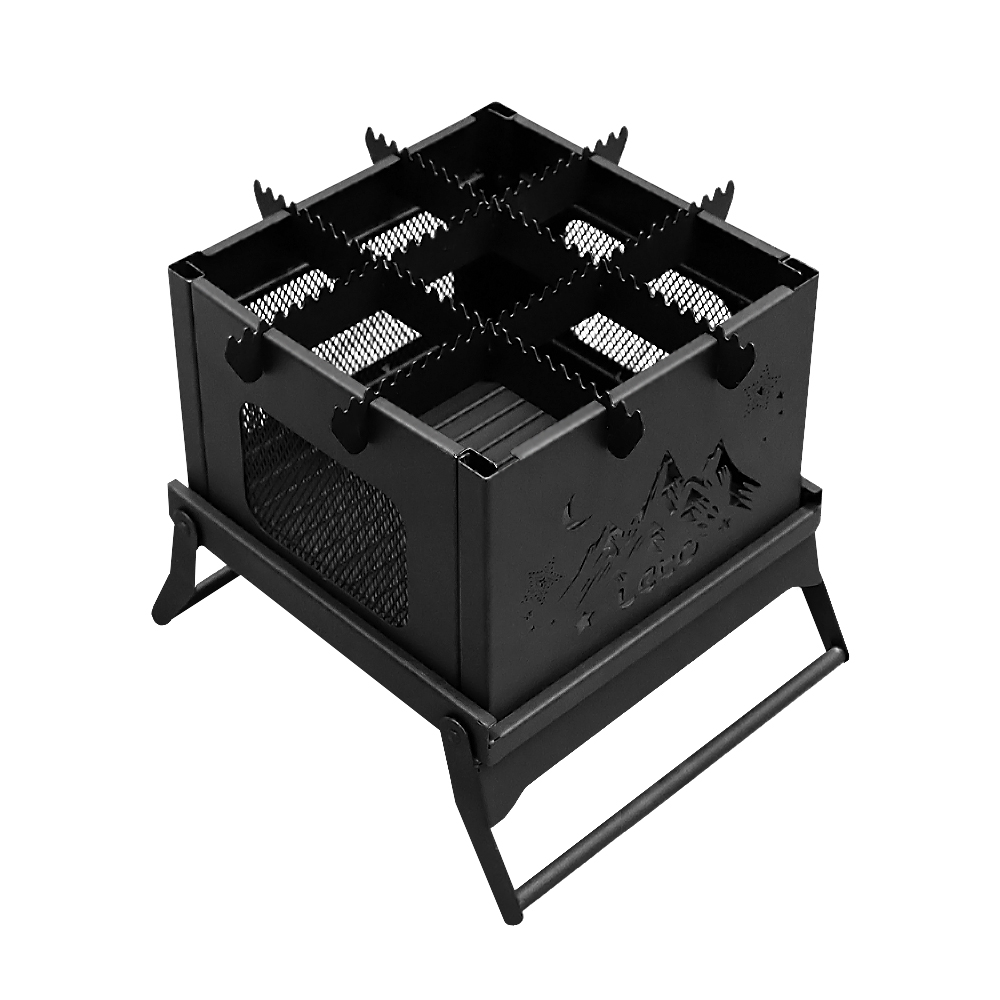 레토 오픈뷰 접이식 사각 캠핑 화로대 불멍 감성 바베큐그릴 LCP-FS05