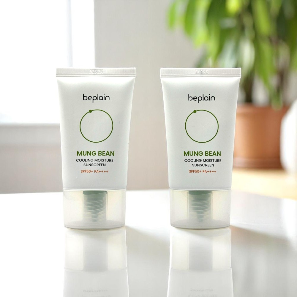1+1 비플레인 녹두 쿨링 수분 선크림 50ml+50ml - 상품 이미지