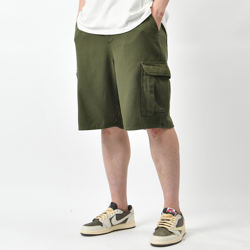 남자반바지 버뮤다팬츠 와이드 면 카고바지 여름 밴딩 6부팬츠 - 상세 이미지 4