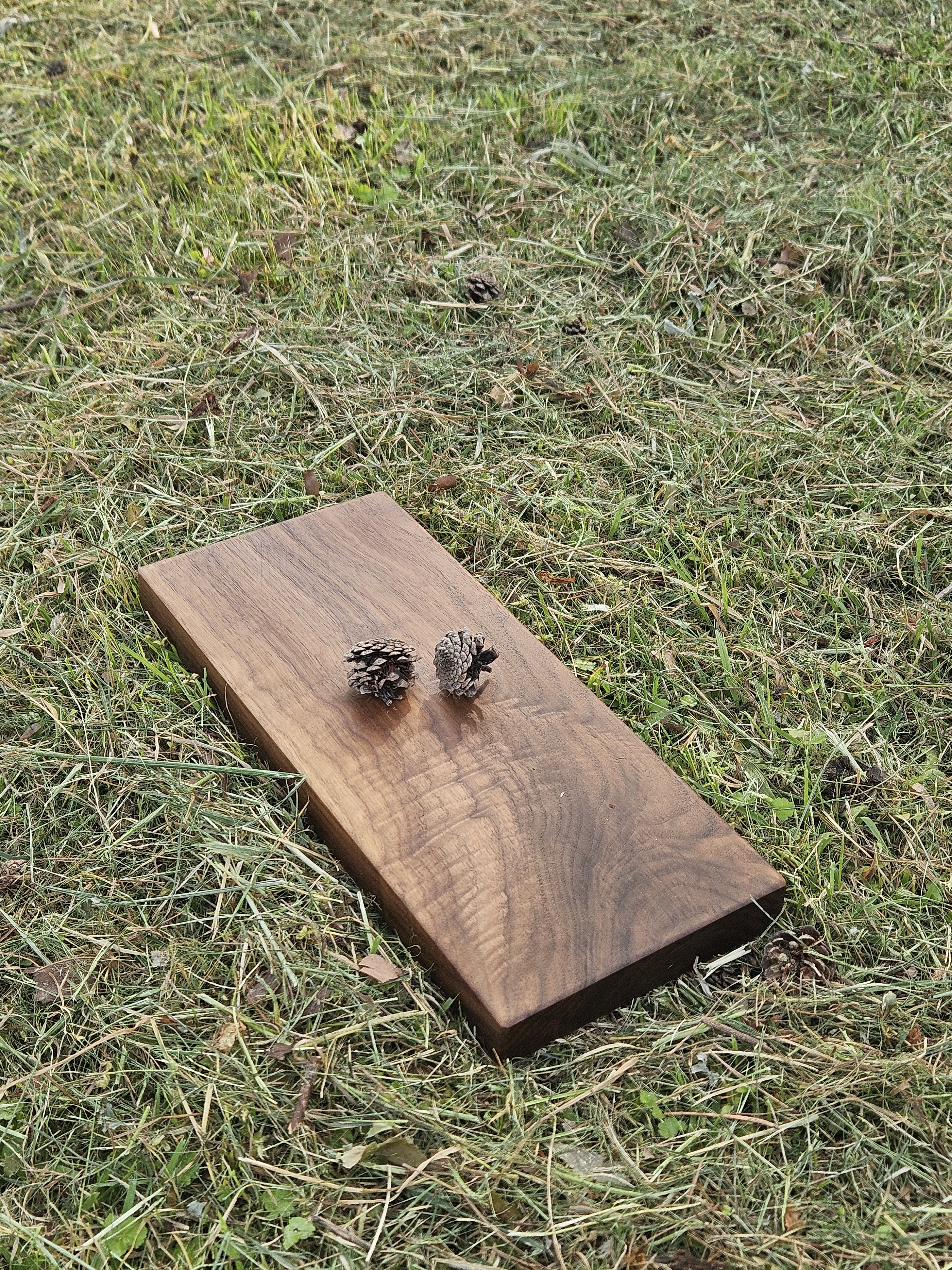 신현공예 월넛 호두 통원목 우드 주방 위생 수제 양면 플레이팅 사각 중 황동발 나무도마