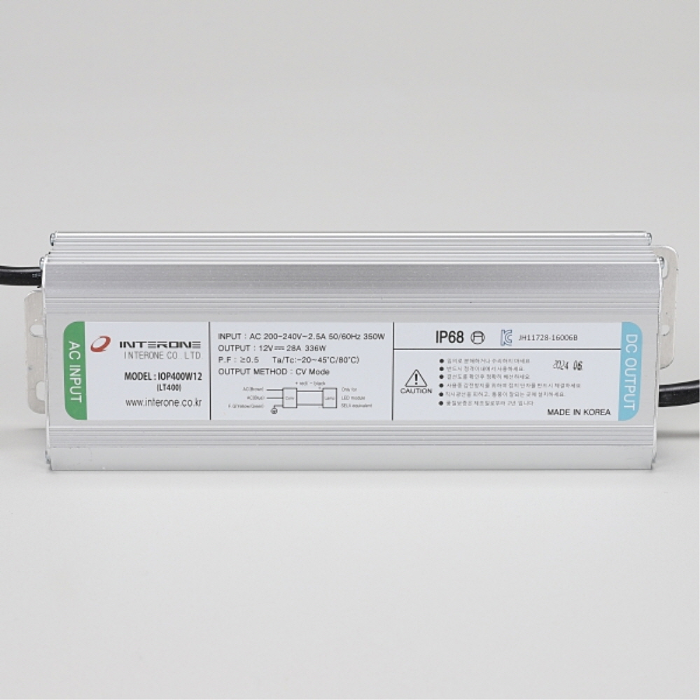 국산 LED 컨버터 SMPS DC12V 400W 방수 안정기 인터원 - 상세 이미지 2