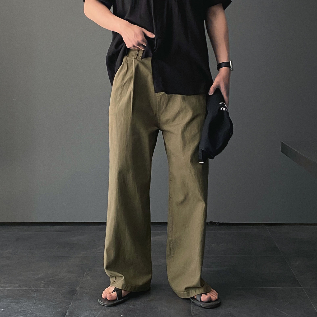 남자와이드팬츠 남자통바지 면바지 벌룬팬츠 - 상품 이미지