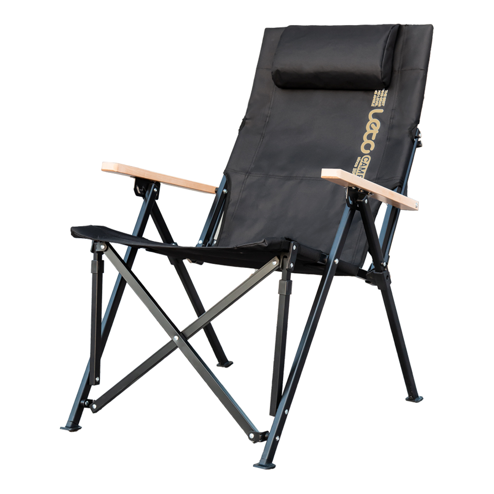 각도조절 릴렉스 접이식 롱 캠핑의자 체어 LCP-CA05, 블랙, 1개