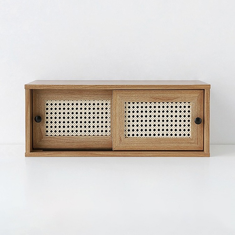 벤탄 미니수납장 낮은 2문 SHM2460 600x200x240mm, 1단, 미들브라운 6378.4820 - 상세 이미지 3
