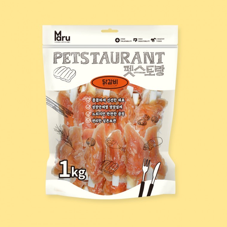 마루 실중량 펫스토랑 1kg 닭갈비 : 이세상이스토어