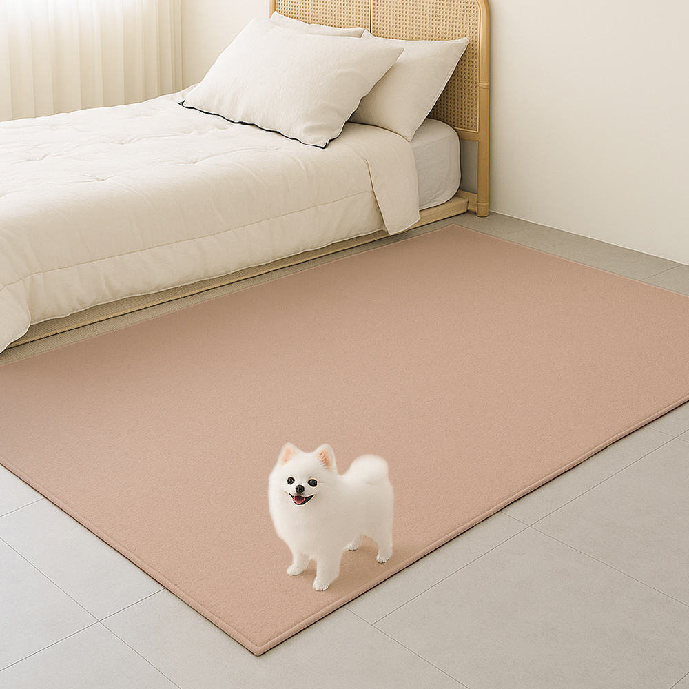레토 강아지매트 단모 소프트 러그 핑크베이지, 100x150cm
