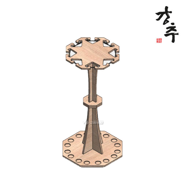 강추 해노 16구 회전식 낚시대 스탠드 로드 진열 거치대 원목 전시 진열대 - 상세 이미지 2