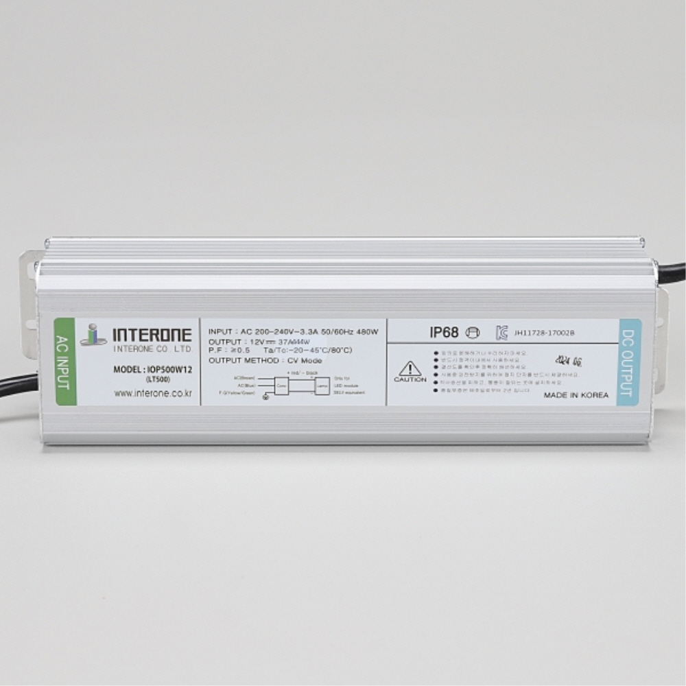 국산 LED 컨버터 SMPS DC12V 500W 방수 안정기 인터원 - 상세 이미지 2