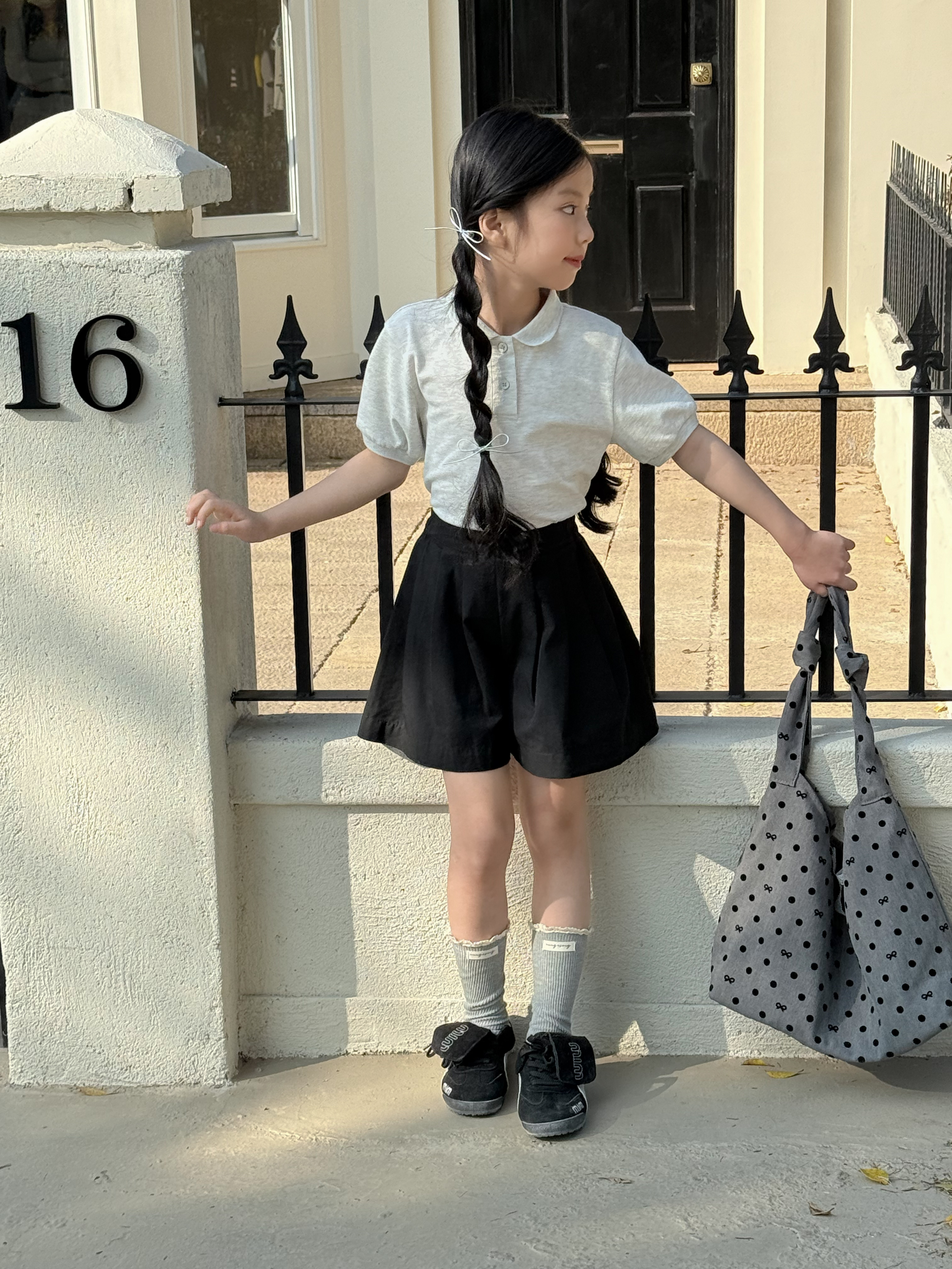 Irene's Closet 면 스판 기본핏 피케 카라 반팔 티셔츠 유아 주니어 여름 - 상세 이미지 3