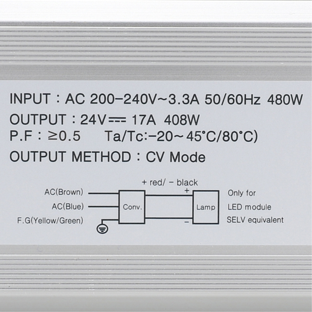국산 LED 컨버터 SMPS DC24V 500W 방수 안정기 인터원 - 상세 이미지 4