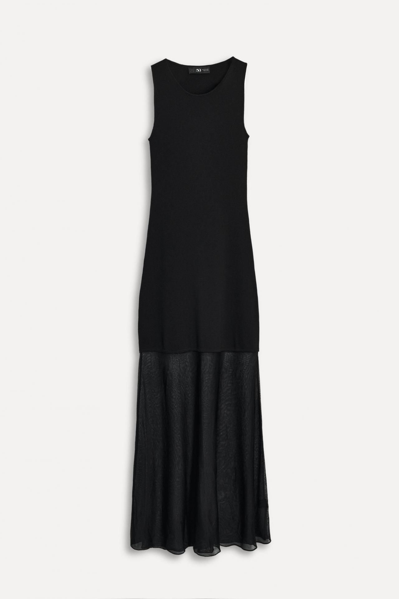 자라 콤비 니트 원피스 2142/096 BLACK