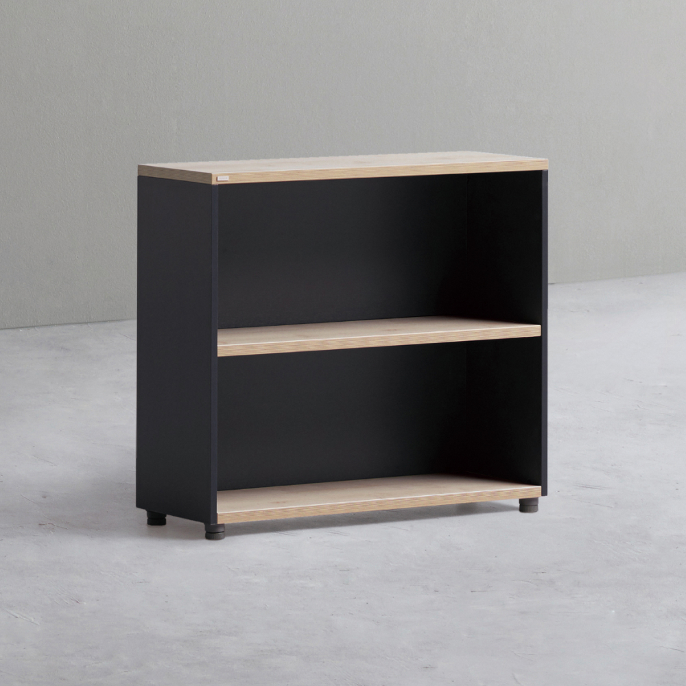 데스커 800폭 목제책장 오픈형 800x290x720mm, 2단, 메이플+빈티지블랙 - 상품 이미지