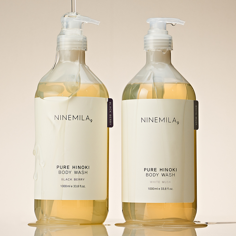 나인밀라 히노끼 샴푸 1000ml 대용량 사춘기 저자극 약산성 비건 퍼퓸 블랙베리향 2개