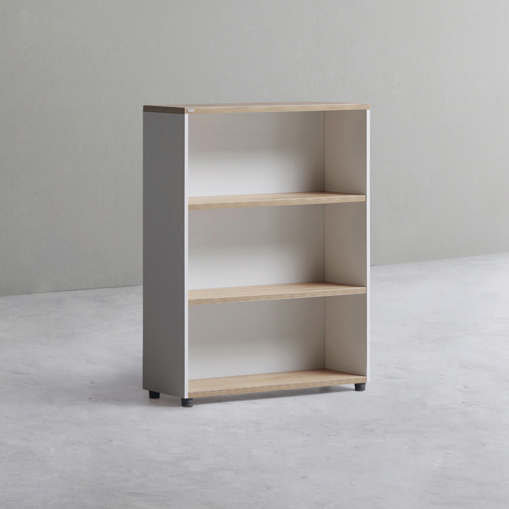데스커 800폭 목제책장 오픈형 800x290x1059mm, 3단, 메이플+화이트 - 상품 이미지