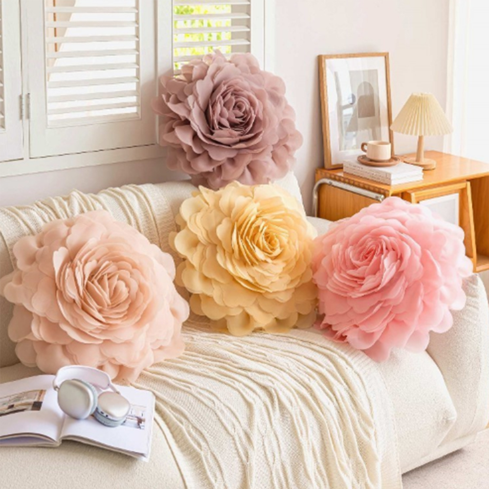 45x45 쇼파 쿠션 인테리어 꽃모양 예쁜 소파 플라워 등 로즈 카페 촬영 소품 파스텔