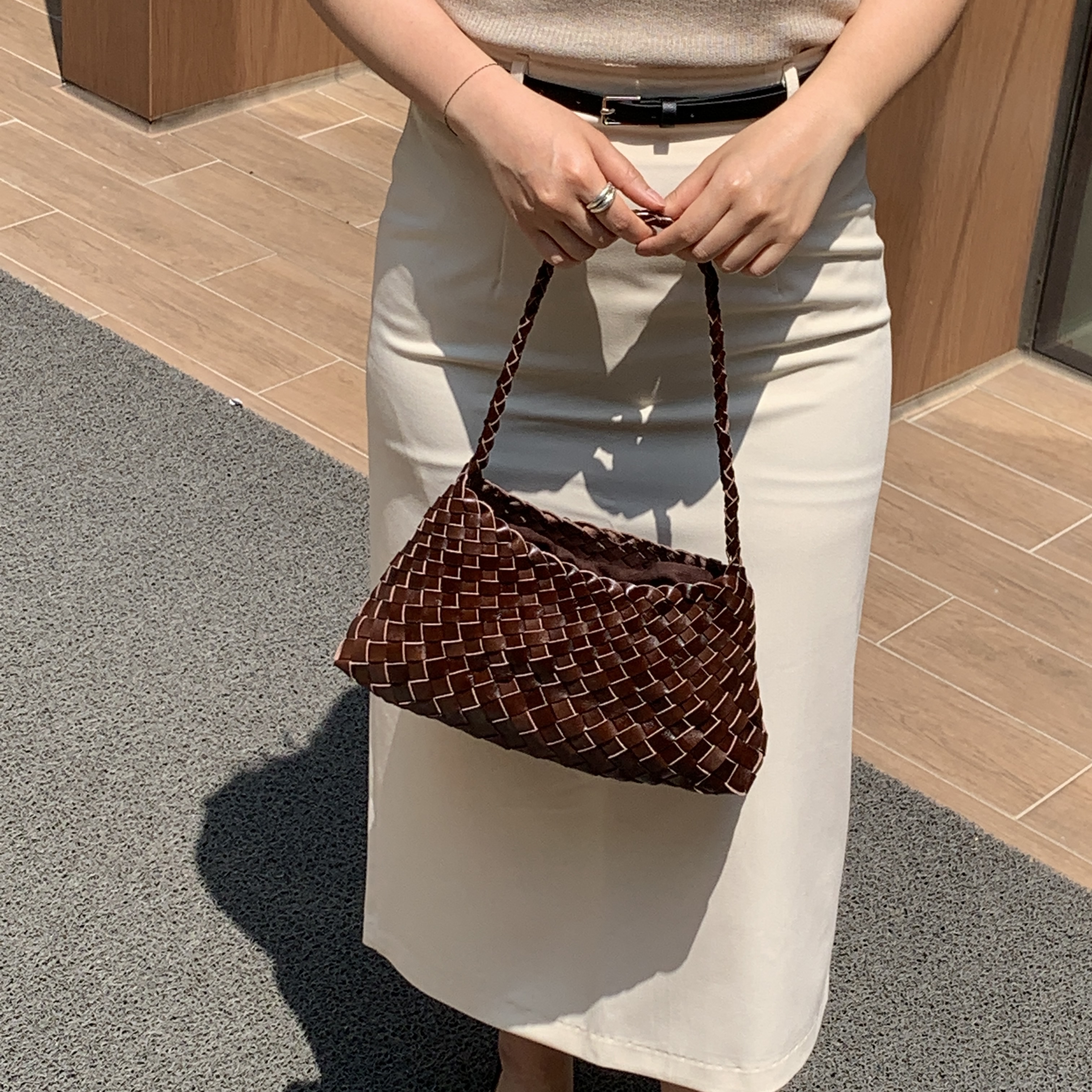 드래곤백 미니토트 소가죽라탄