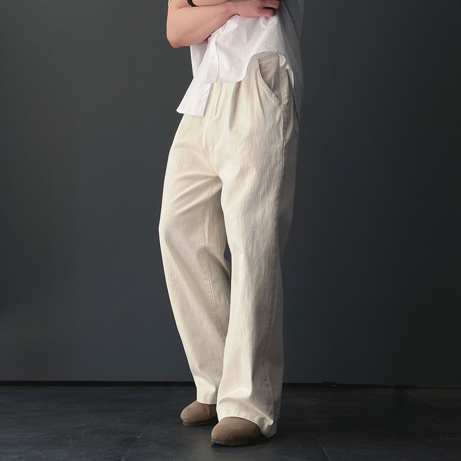 남자와이드팬츠 남자통바지 면바지 벌룬팬츠 - 상세 이미지 2