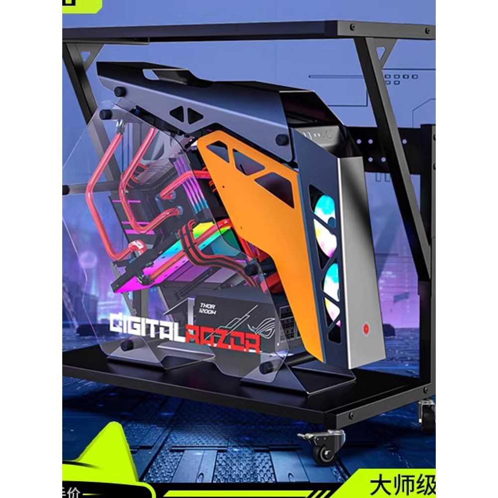 본체 거치대 PC 컴퓨터 데스크탑 거치대 선반 프린터 블랙 소형(높이조절)+PS5스탠드 - 상세 이미지 2