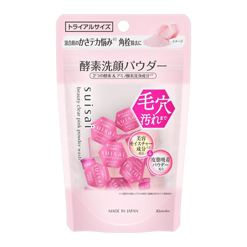 수이사이 뷰티 클리어 핑크 파우더 워시 파우치 0.4g 15개입 - 상품 이미지