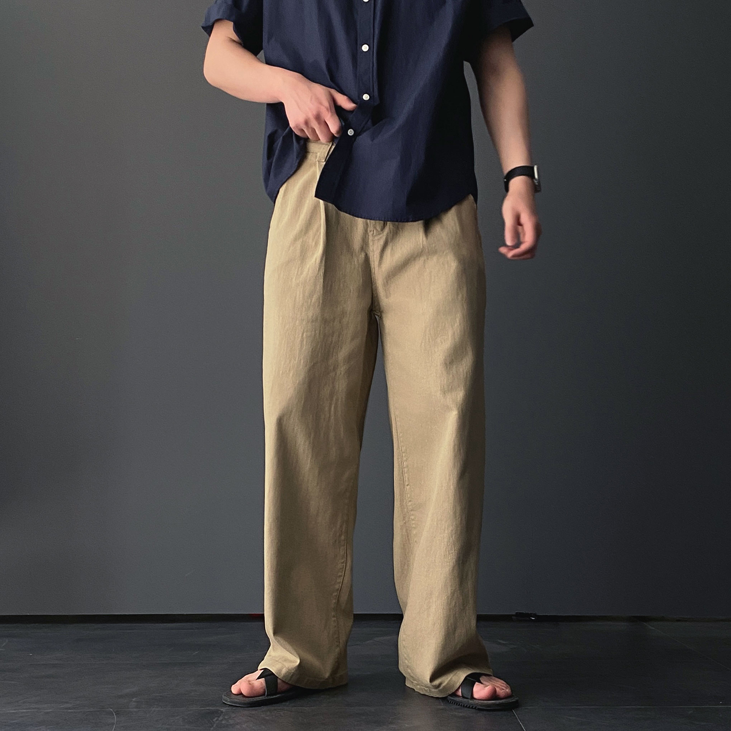 남자와이드팬츠 남자통바지 면바지 벌룬팬츠 - 상세 이미지 3