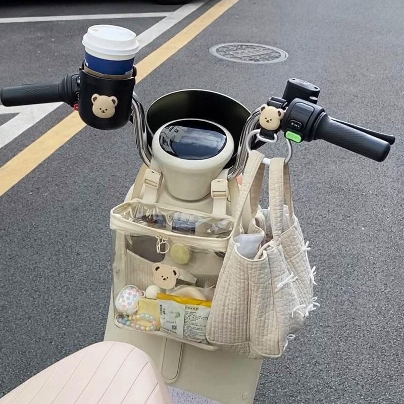스쿠터 핸들가방 전기자전거 오토바이 투명 수납 파우치 블랙 - 상세 이미지 2