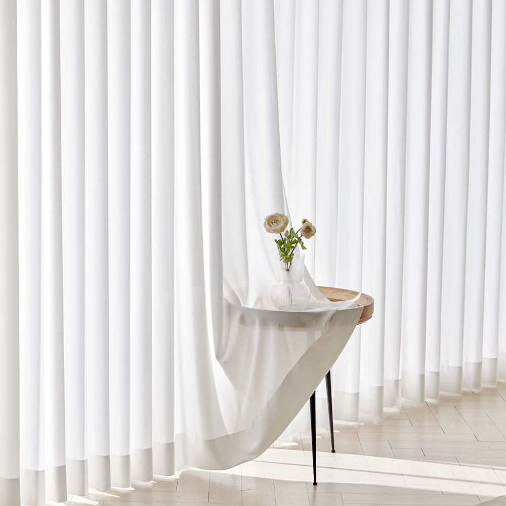 도톰쉬폰 속지커튼 나비주름+형상기억 가공 비침없는 차르르 속지커튼