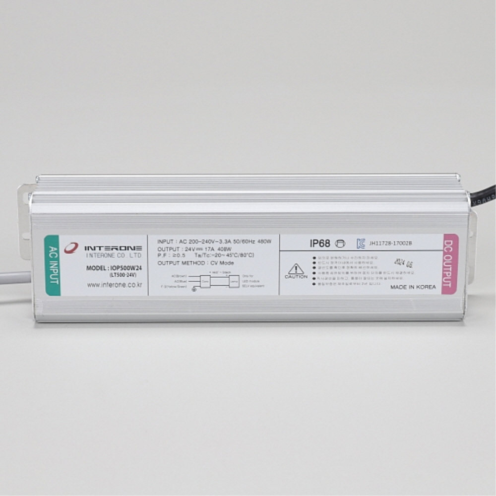 국산 LED 컨버터 SMPS DC24V 500W 방수 안정기 인터원 - 상세 이미지 2