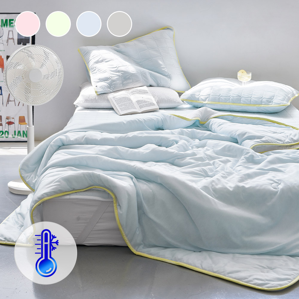 쁘리엘르 오싹 쏘쿨 써머쿨링 냉감이불 여름이불 알러지케어 차렵이불 베개세트 SS