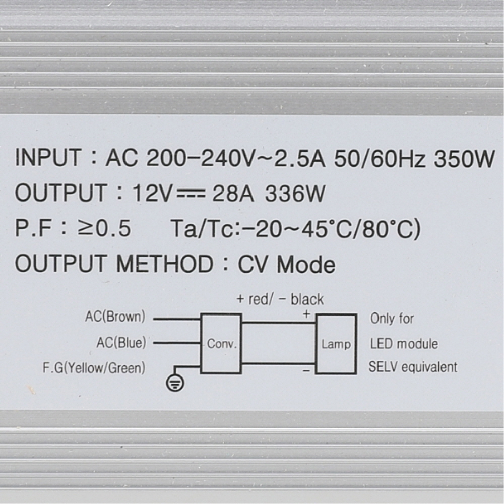 국산 LED 컨버터 SMPS DC12V 400W 방수 안정기 인터원 - 상세 이미지 4