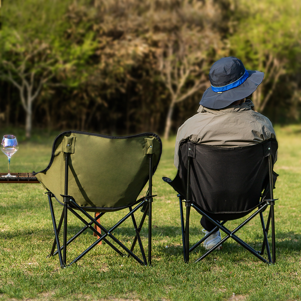 레토 경량 접이식 캠핑의자 넓은 와이드형 컴포트 체어 LCP-CL04, 카키, 1개