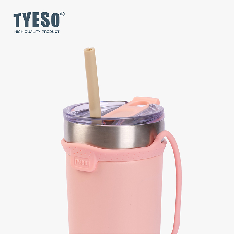 TYESO 대용량 텀블러 보냉보온 빨대텀블러 스텐 제작 손잡이텀블러 싱글 710ml, 그린 이미지 6