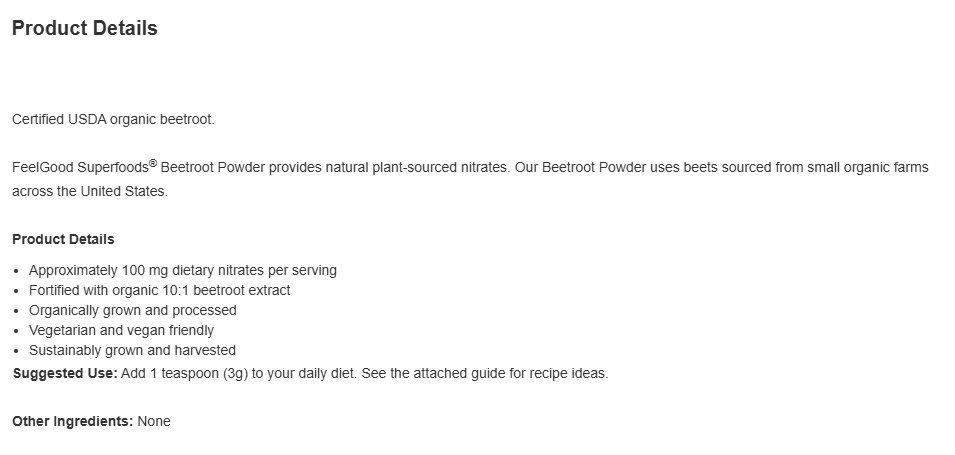 Feel Good Beetroot Powder 필굿 비트루트 파우더 18oz(510g) - 상세 이미지 3