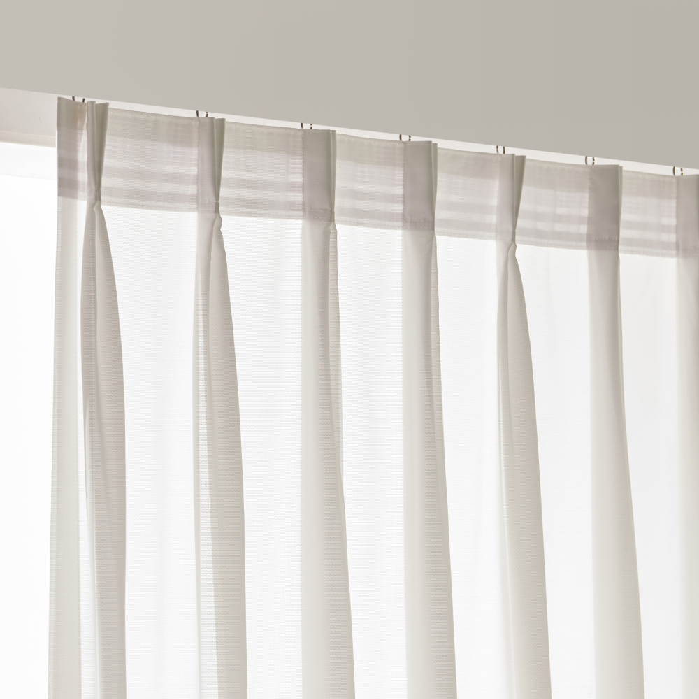 화이트 쉬폰 속지커튼 나비주름+형상기억 가공 비침있는 얇은 차르르 속지커튼