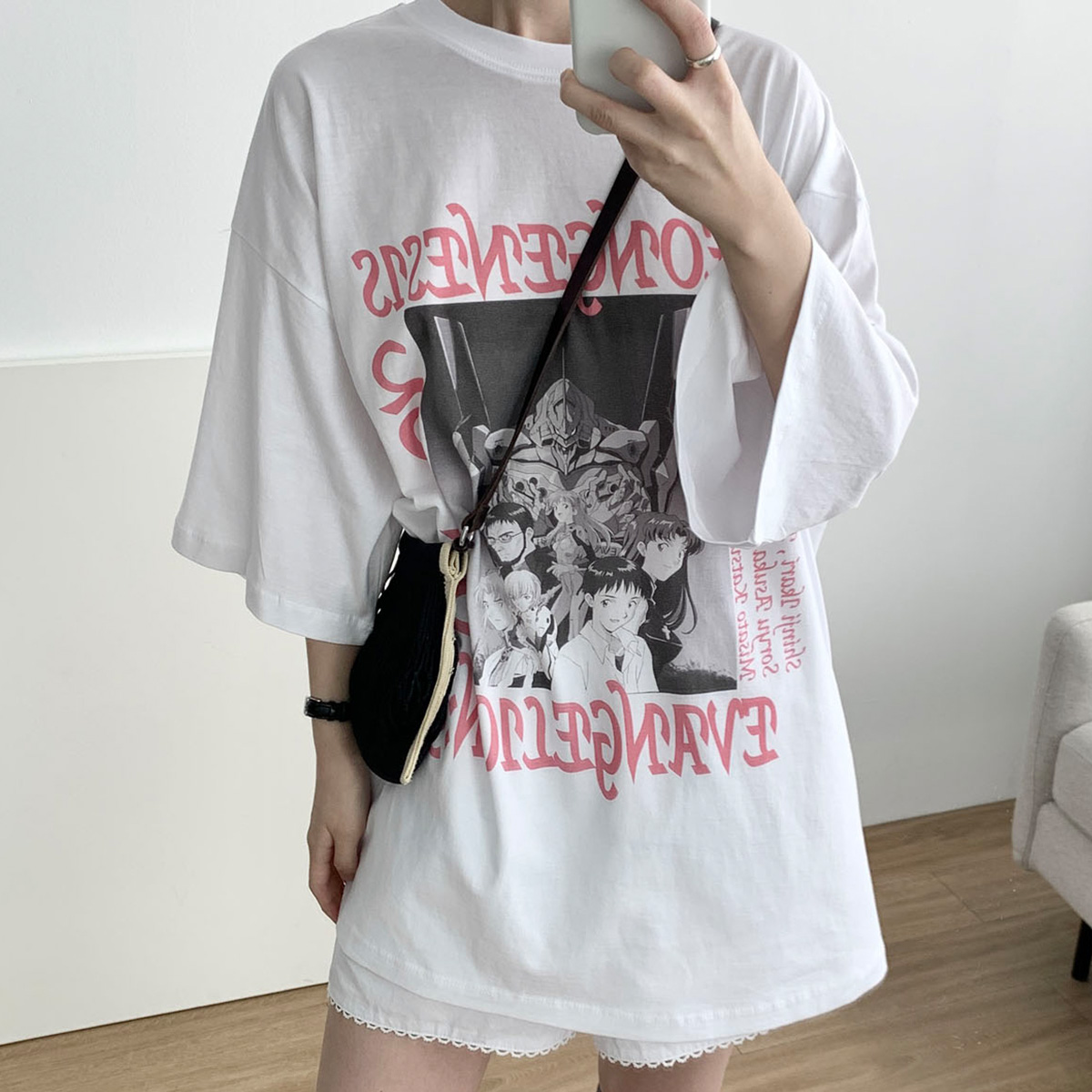 아웃핏 에반 티 빈티지 5부 6부 박스티 미니원피스 롱티 (2c) - 상품 이미지