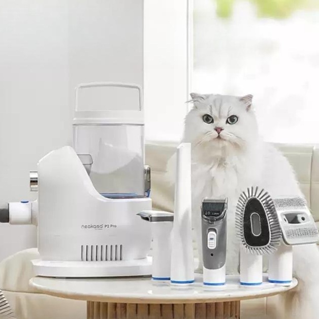 진공미용기 이발기 강아지 고양이 애견 클리퍼 바리깡 그레이-5기능 1세트 - 상품 이미지