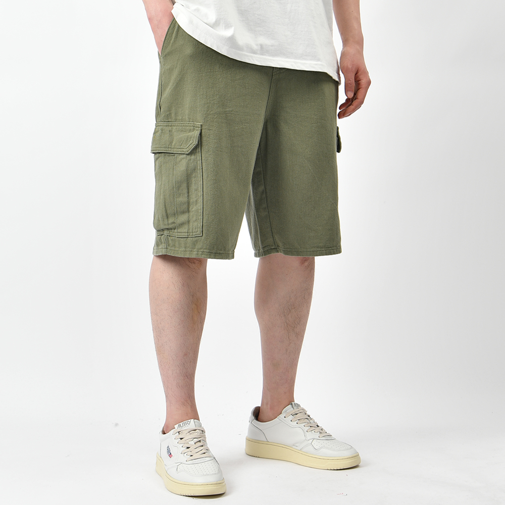 남자반바지 버뮤다팬츠 와이드 면 카고바지 여름 밴딩 6부팬츠 - 상세 이미지 5