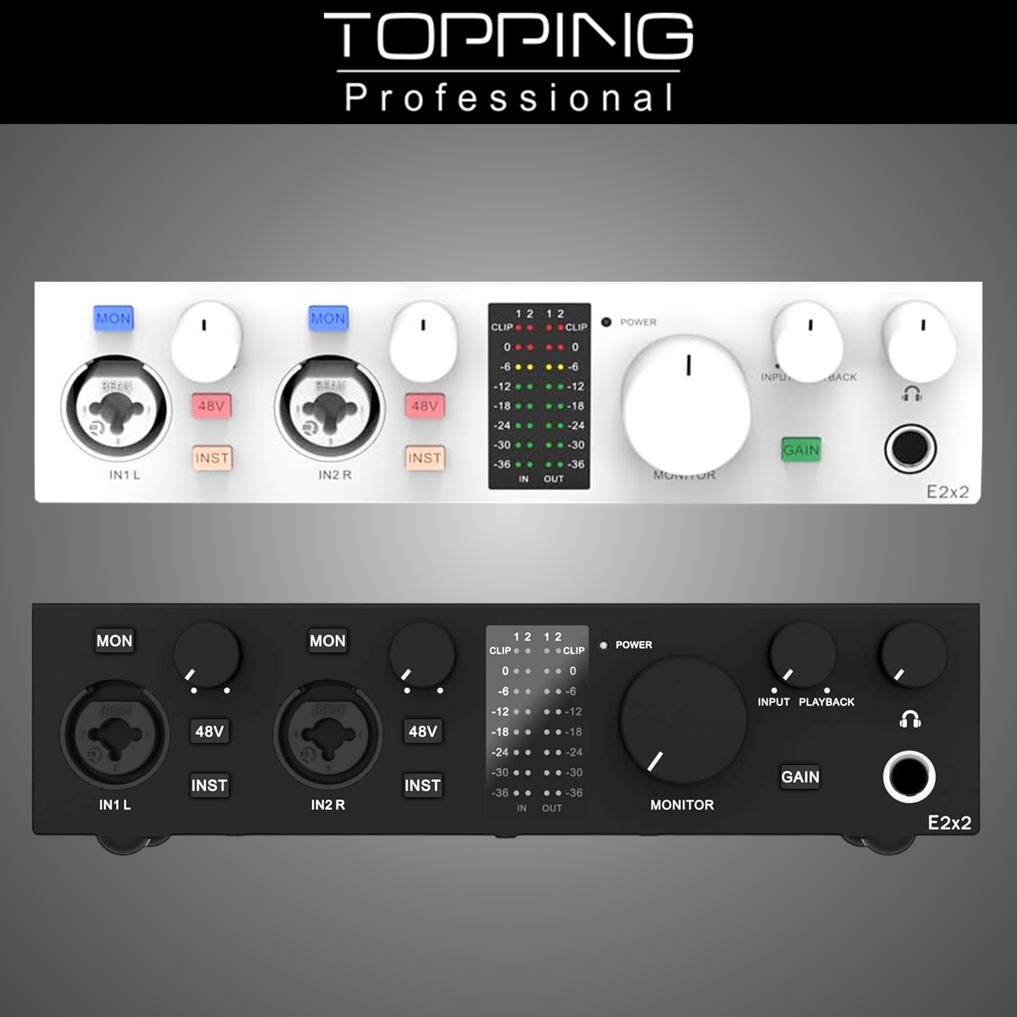 토핑 TOPPING E2X2 USB 오디오 인터페이스 홈레코딩