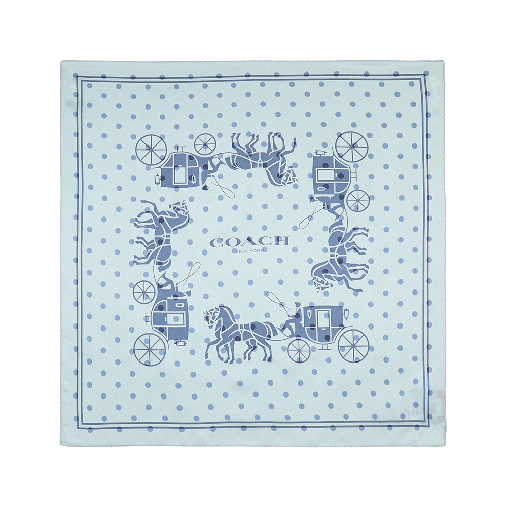 코치 도트 프린트 실크 스퀘어 스카프 CO100630 LIGHT BLUE/BLUEBELL - 상세 이미지 2