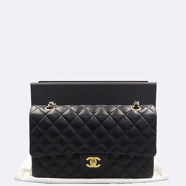 Chanel(샤넬) A01112 블랙 램스킨 클래식 미듐 M사이즈 금장 체인 플랩 체인 숄더백 : 고이비토