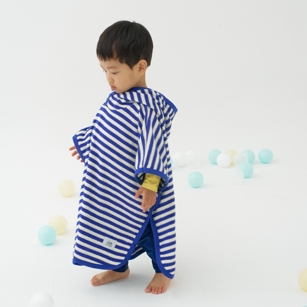 스테이지 스트라이프 아기 유아 키즈 비치 가운 목욕 사워 타올 물놀이 후드 타월 옐로우, XL(125-성인)